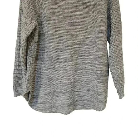 It's Our Time Women's Heather Gray Acrylic/Poly Knit Cowl Neck Sweater - Picture 8 of 9